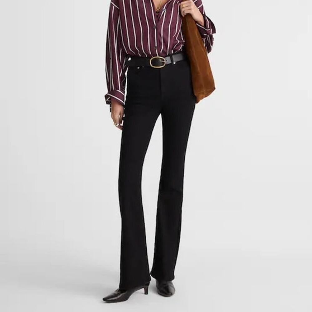 Madewell The Stretch Flare Jean Black Rinse Wash Super Stretch Size 23 NWT